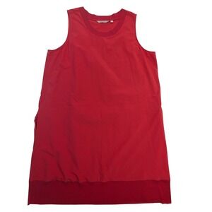 Athleta Sleeveless Casual Dress – Women's L‎ Red Ribbed Hem